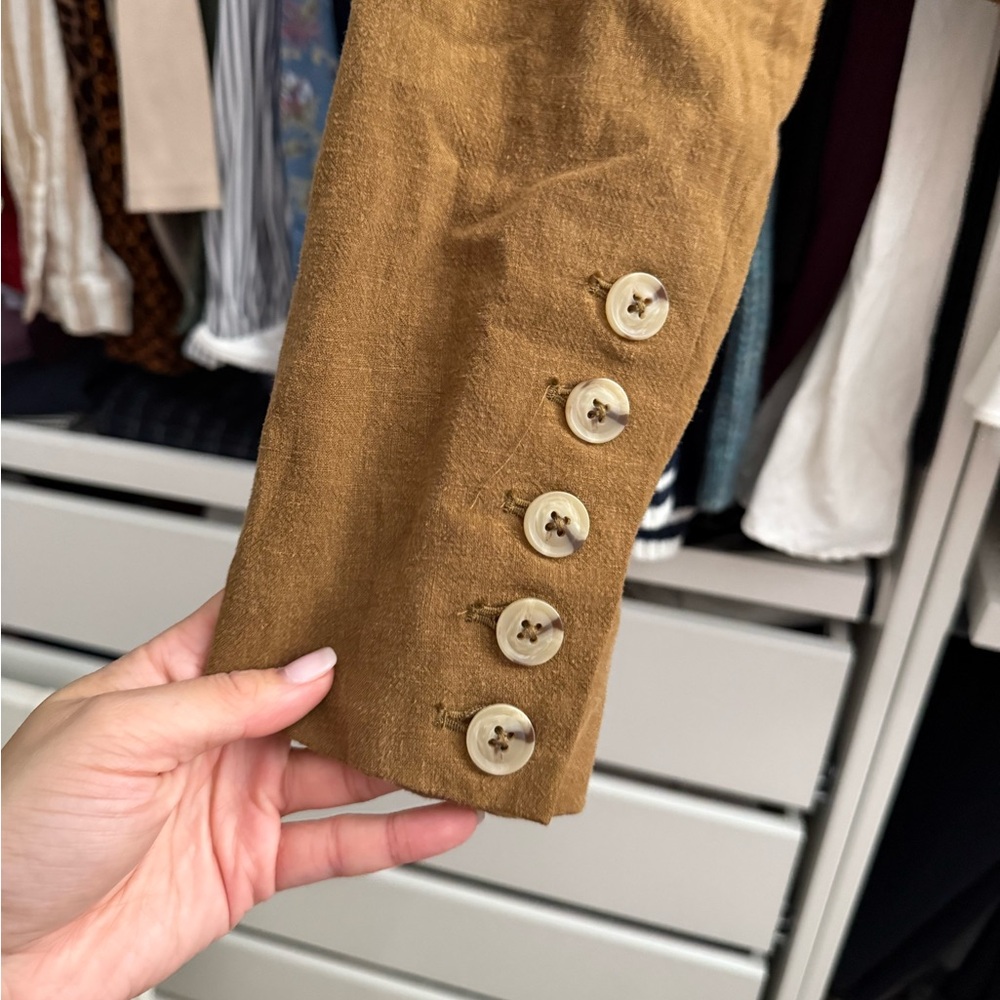 Free People Cropped Blazer Jacket in Tan/Brown - Picture 7 of 7